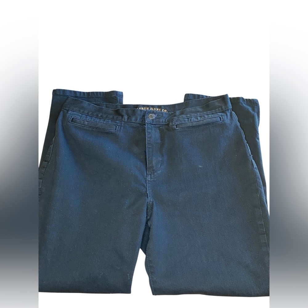 Ralph Lauren Jeans Co. Black Ankle Zip Women’s 12P Straight Fit Preppy Denim Mom - Picture 4 of 11